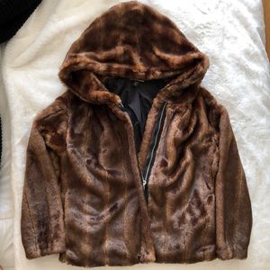 Zara Faux Fur Hoodie